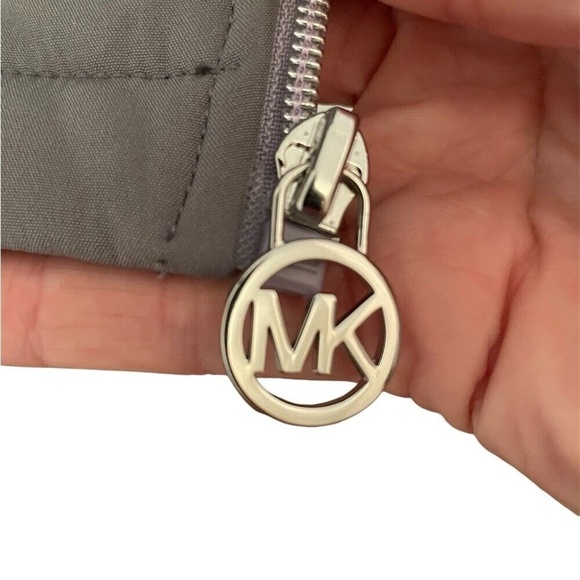 Michael Kors Girls Gray Zip Up Hooded Lined Logo Jacket size 10/12 - Picture 8 of 8